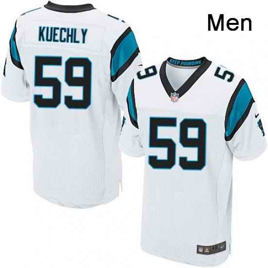 Mens Nike Carolina Panthers 59 Luke Kuechly Elite White NFL Jersey
